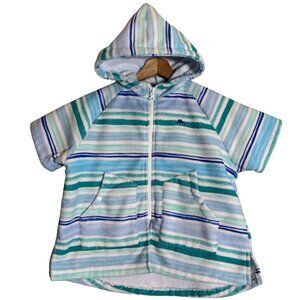 Tommy Bahama Striped Hooded Full Zip Cover-Up Kids S-M (3-6) Beach Pool Tropical